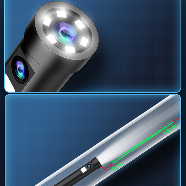 Kamera inspekcyjna endoskopowa podwójna Alogy Duo Cam 1920 Full HD Endoskop Lightning do iPhone, USB-C, micro USB 3m 8mm czarna