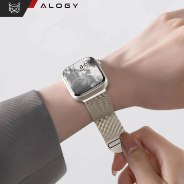 Alogy Stahlarmband für Apple Watch 42/44/45/49 mm Edelstahl Moonlight