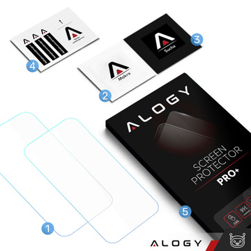 2x 9H gehärtetes Glas für iPhone 15 Plus / 15 Ultra / 15 Pro Max Alogy Displayschutz PRO