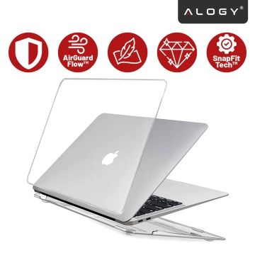 Etui Ochronne do Apple MacBook Air 13 13.6" M2 (2022) / M3 (2024) / M4 (2025), Smukłe i Przezroczyste, Alogy HardCase™ – Transparentne