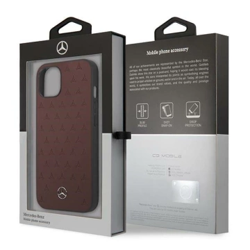Etui Mercedes MEHCP13SPSQRE für iPhone 13 mini 5,4" Czerwony/Red Hardcase Leather Stars Pattern