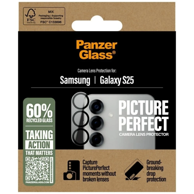 Gehärtetes Glas für Samsung Galaxy S25 PanzerGlass PicturePerfect Kameraobjektiv