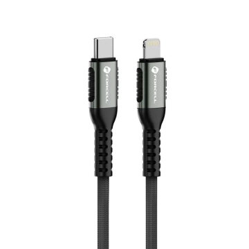 USB-C-auf-Lightning-Kabel 27 W 3 m Nylon PD Forcell Aluminium Schwarz