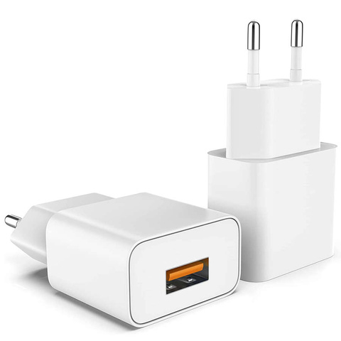 2.4A 2400mAh 12W Einzel-Schnellladegerät USB-Wandladegerät Weiß