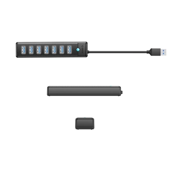 Hub USB 3.0 Orico PW7U-U3 7x USB-A + zasilanie USB-C Czarny