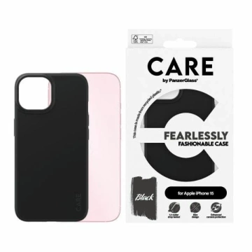 Etui do iPhone 15 CARE von PanzerGlass Furchtlos modisches Schwarz