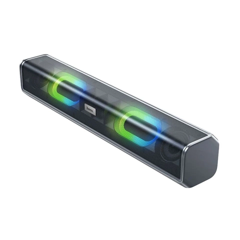 Bluetooth-Lautsprecher HOCO BS49 Grau 2×5W LED RGB AUX USB 2,5h