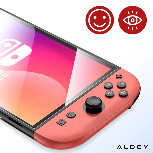 Szkło hartowane do Nintendo Switch 2 2025 ochronne szkiełko na ekran 9H Alogy EasyShield™️ z ramką montażową