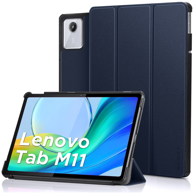 Etui do Lenovo Tab K11 / K11E 11” M11 10.95" TB330FU / TB330XU / TB331FC Book Case Cover z klapką obudowa futerał pokrowiec Alogy Granatowe + Szkło + Rysik