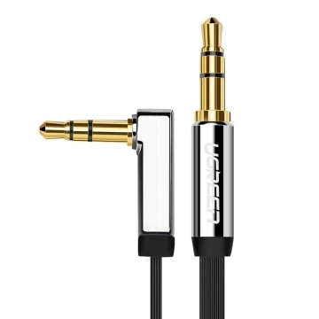 Flachkabel UGREEN Audiokabel AUX 3,5 mm Miniklinke 2m Silber (10599)