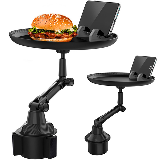 Stolik samochodowy podróżny taca tacka uchwyt na telefon jedzenie do auta Alogy Cup Holder Czarny