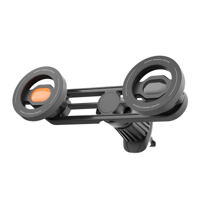 Uchwyt samochodowy do kratki wentylacyjnej – podwójny uchwyt do MagSafe na 2 telefony, mocny i stabilny, magnetyczna konstrukcja – Alogy MagGrip™ Duo Czarny