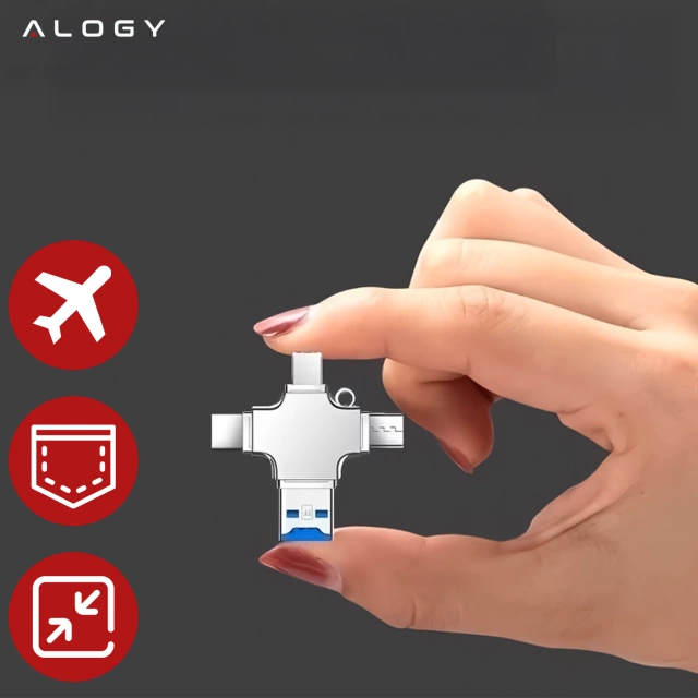 Czytnik kart SD Alogy SmartRead Pro 4w1 adapter USB3.0 do TF / Lightning / USB-C / micro USB
