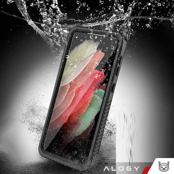 Wasserdichte Hülle für Samsung Galaxy S21 FE 360 Alogy Armored Armor IP68 mit Umhängeband Schwarz