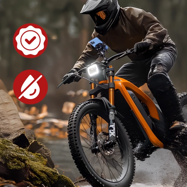 Uchwyt Motocyklowy na kierownicę KEWIG M33-A1 na telefon z ładowarką Qi 15W + PD 30W USB-C z systemem przeciwwstrząsowym na motor quada skuter Czarny