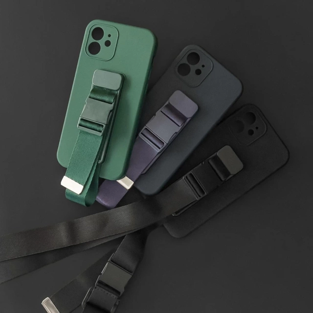 Rope case żelowe etui ze smyczą łańcuszkiem torebka smycz iPhone 13 Pro Max czerwony