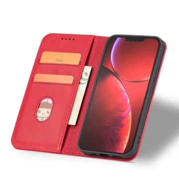 Magnet Fancy Case etui do iPhone 13 Pro Max pokrowiec portfel na karty kartę podstawka czerwony