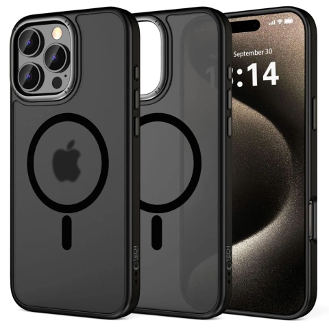 Etui do iPhone 16 Pro Max MagEdge MagSafe Case Cover na telefon Matte Black/GunMetal