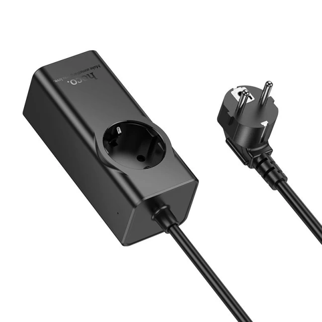 Hoco NS9 Ladekabel Verlängerung 2m 67W 1x230V USB-C 3x USB-A Schwarz
