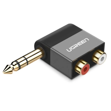 Ugreen Audio-Klinkenadapter 6,35 mm Stecker auf 2xCinch-Buchse schwarz (AV147)