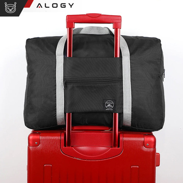 Torba podróżna sportowa na ramię męska damska na siłownie treningowa bagaż podręczny 48x32 materiałowa Alogy Sport Czarna