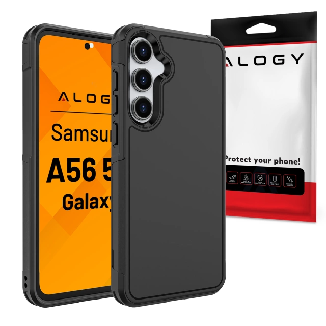 Etui do Samsung Galaxy A56 / A36 5G 2025 Pancerna Obudowa Ochronna na Telefon Wzmocniona Alogy HeavyDuty™️ Case Czarne + Szkło hartowane