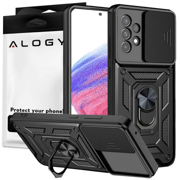 Etui Alogy Camshield Stand Ring z osłonką na aparat do Samsung Galaxy A53 / A53 5G + Szkło