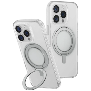 Etui UNIQ Swivix 360 Rotating Kickstand Przezroczyste do iPhone 16 Pro