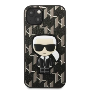 Handyschutzhülle Karl Lagerfeld KLHCP13SPMNIKBK für Apple iPhone 13 Mini 5.4" Hardcase schwarz/schwarz Monogram Ikonik Patch