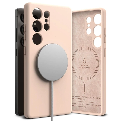 Etui für Samsung Galaxy S25 Ultra Pink Sand Ringke Silikon Magnetisch MagSafe