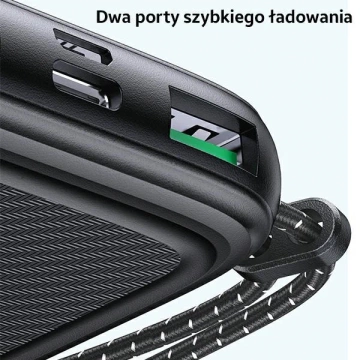 USAMS Powerbank PB56 10000mAh 22.5W 2xQC3.0+PD Fast Charge czarny/black 10KCD15101 (US-CD151)