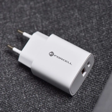 FORCELL F-ENERGY Wandladegerät Typ C USB A PD QC4.0 3A 30W Weiß