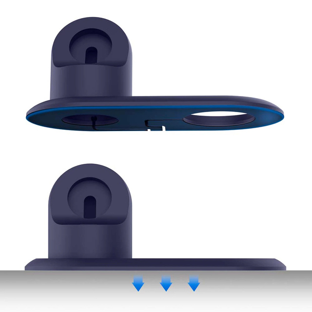 Uchwyt do ładowarki do MagSafe 2w1 Alogy stojak do Apple Watch/ iPhone 12 13 Granatowy