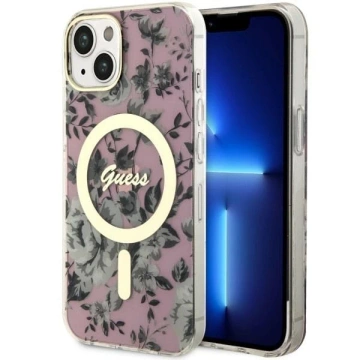 Etui Guess GUHMP14SHCFWSP do iPhone 14 6.1" hardcase Flower MagSafe