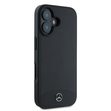 Mercedes iPhone 16 Hülle 6,1" Czarny MagSafe Hardcase aus strukturiertem und schlichtem Leder