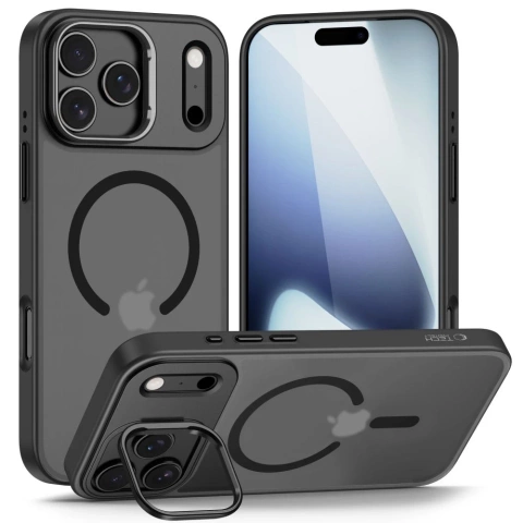 Etui Tech-Protect MagStand MagSafe do iPhone 17 Pro Max, czarny mat