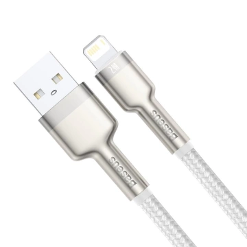 Baseus Cafule Metal Data USB-Kabel - Lightning 2,4 A 2 m weiß (CALJK-B02)