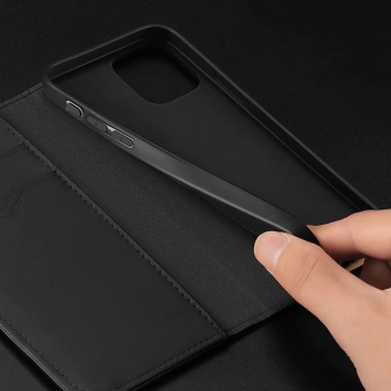 iPhone 16 Pro Dux Ducis Hivo Lederhülle mit RFID Schwarz