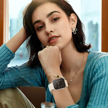 Schutzhülle mit Glas Alogy Protector Case 2in1 Overlay-Hülle für Apple Watch 7/8 41 mm Transparent
