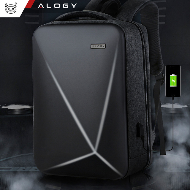 Plecak antykradzieżowy Alogy Urban Safe na laptopa 15,6" z portem USB duży wodoodporny Unisex Czarny