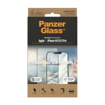 Szkło PanzerGlass Ultra-Wide Fit für iPhone 14 / 13 Pro / 13 6,1" Displayschutz Antireflektierend Antibakteriell Easy Aligner Inklusive 2787