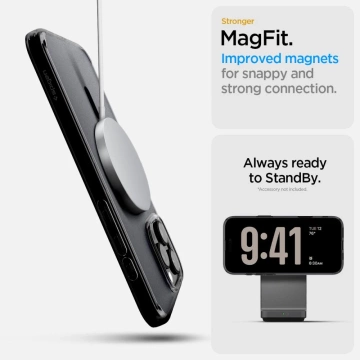 Spigen Ultra Hybrid „T“ Mag MagSafe iPhone 16 Pro Hülle Frost Schwarz