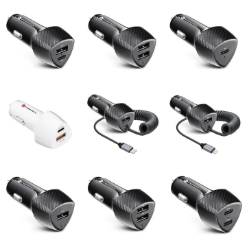 FORCELL F-ENERGY Carbon CC50-1CTyp C PD 3A 20W Autoladegerät Schwarz