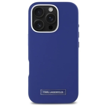 Karl Lagerfeld Hülle für iPhone 16 Pro Max 6,9" Blau MagSafe Hardcase FW Metallplatte