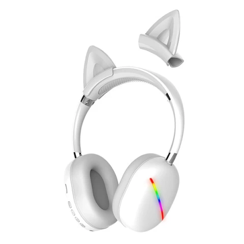 Słuchawki nauszne Bluetooth Somostel Kids białe SMS-CJ17 LED RGB