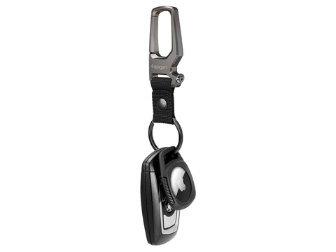 Etui Brelok Karabinczyk Spigen Rugged Armor für Apple AirTag Mattschwarz