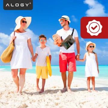 Wasserdichte Tasche Hüfttasche für Telefon Wasserdichte Hülle 21,5 x 23,5 cm Alogy Waterproof Schwarz