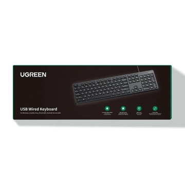 Ugreen KU004 90875 Kabelgebundene Tastatur 1,5 m für Windows / MacOS – Schwarz
