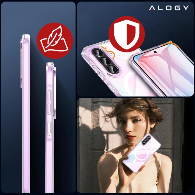 Etui do Samsung Galaxy A56 / A36 5G obudowa ochronna na telefon Alogy HybridMag™️ Case do MagSafe Przezroczyste + Szkło hartowane