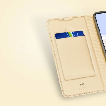 Dux Ducis Skin Pro Holster Cover mit Flip Cover für Samsung Galaxy A22 4G gold